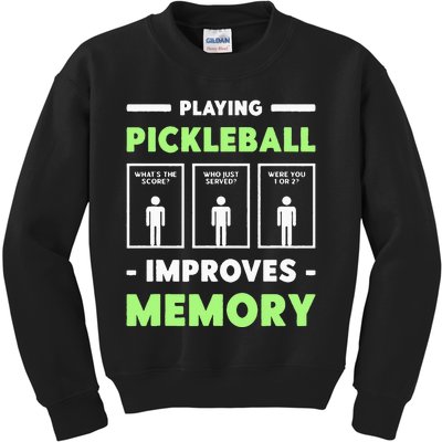 Playing Pickleball Improves Memory Dink Player Short Sleeve Kids Sweatshirt