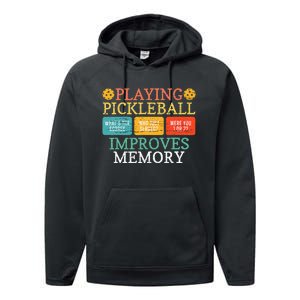 Playing Pickleball Improves Memory retro Pickleball Dinking Performance Fleece Hoodie