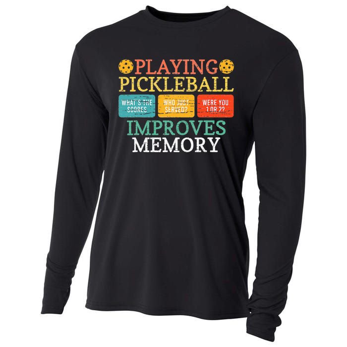 Playing Pickleball Improves Memory retro Pickleball Dinking Cooling Performance Long Sleeve Crew