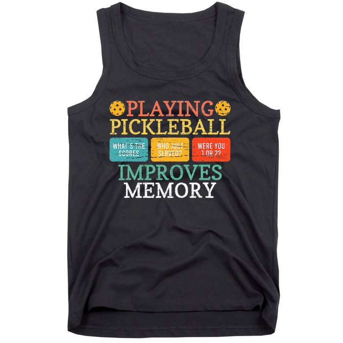 Playing Pickleball Improves Memory retro Pickleball Dinking Tank Top