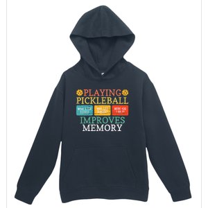 Playing Pickleball Improves Memory retro Pickleball Dinking Urban Pullover Hoodie