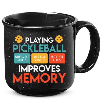 Playing Pickleball Improves Memory Pickleball 15oz Campfire Ceramic Mug