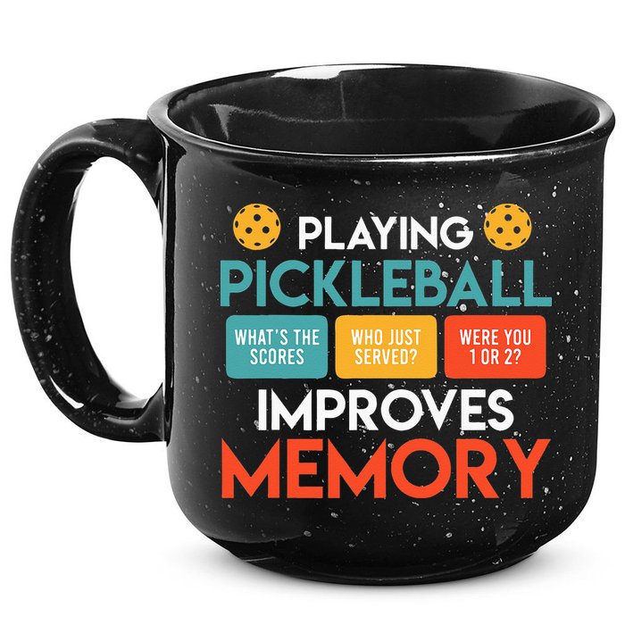 Playing Pickleball Improves Memory Pickleball 15oz Campfire Ceramic Mug