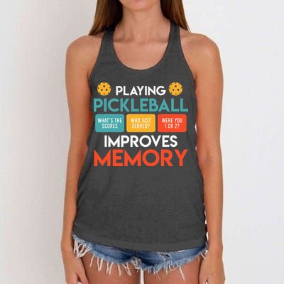 Playing Pickleball Improves Memory Pickleball Women's Knotted Racerback Tank