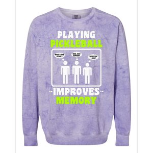 Playing Pickleball Improves Memory Pickleball Dinking Colorblast Crewneck Sweatshirt