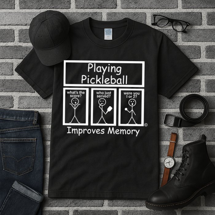 Playing Pickleball Improves Memory Funny Pickleball Tall T-Shirt