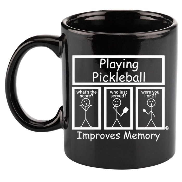 Playing Pickleball Improves Memory Funny Pickleball 11oz C Handle Ceramic Mug