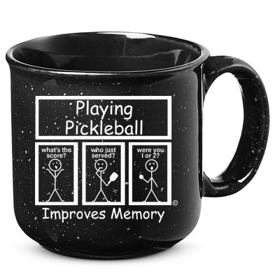 Playing Pickleball Improves Memory Funny Pickleball 15oz Campfire Ceramic Mug