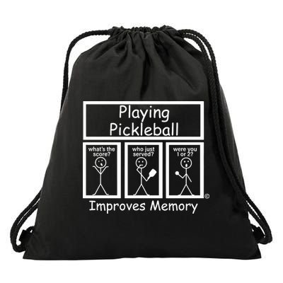 Playing Pickleball Improves Memory Funny Pickleball Drawstring Bag