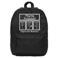 Playing Pickleball Improves Memory Funny Pickleball 16 in Basic Backpack