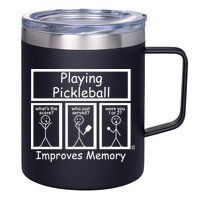Playing Pickleball Improves Memory Funny Pickleball 12oz Stainless Steel Coffee Mug