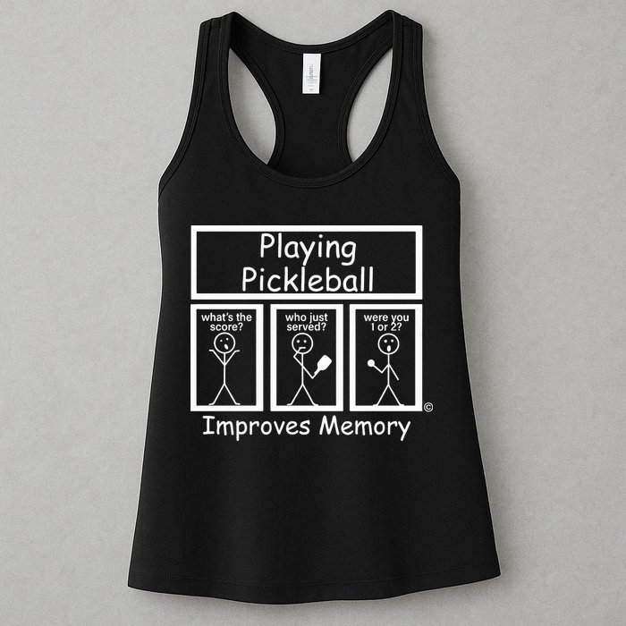 Playing Pickleball Improves Memory Funny Pickleball Womens Tank Top