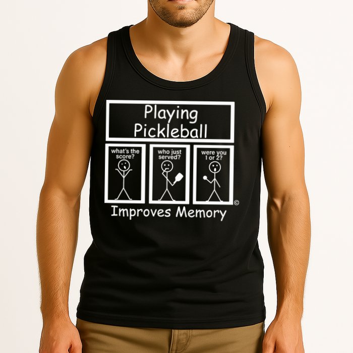 Playing Pickleball Improves Memory Funny Pickleball Tank Top