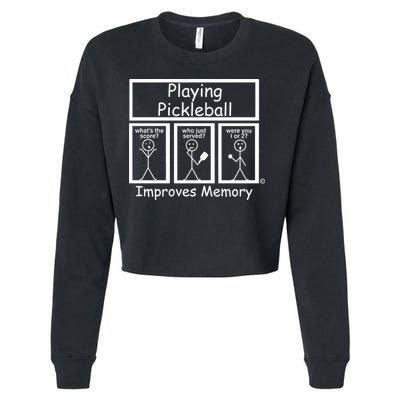 Playing Pickleball Improves Memory Funny Pickleball Cropped Pullover Crew