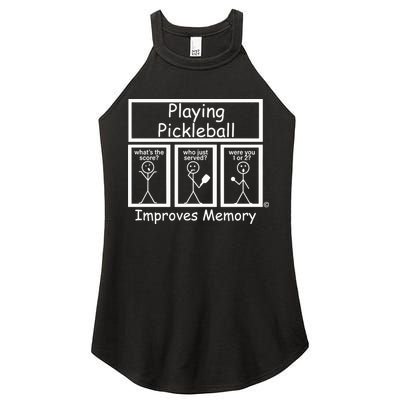 Playing Pickleball Improves Memory Funny Pickleball Women's Perfect Tri Rocker Tank