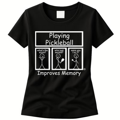 Playing Pickleball Improves Memory Funny Pickleball Womens T-Shirt