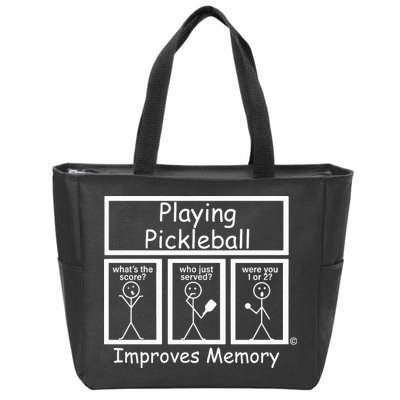 Playing Pickleball Improves Memory Funny Pickleball Zip Tote Bag