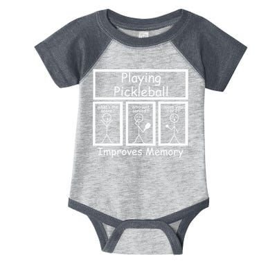Playing Pickleball Improves Memory Funny Pickleball Infant Baby Jersey Bodysuit