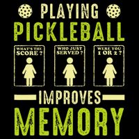 Playing Pickleball Improves Memory Funny Pickleball Design Cropped Pullover Crew