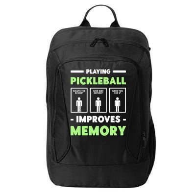 Playing Pickleball Improves Memory Dink Player Cute Gift City Backpack