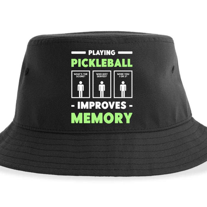 Playing Pickleball Improves Memory Dink Player Cute Gift Sustainable Bucket Hat
