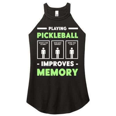 Playing Pickleball Improves Memory Dink Player Cute Gift Women's Perfect Tri Rocker Tank