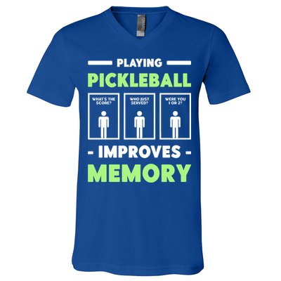 Playing Pickleball Improves Memory Dink Player Cute Gift V-Neck T-Shirt