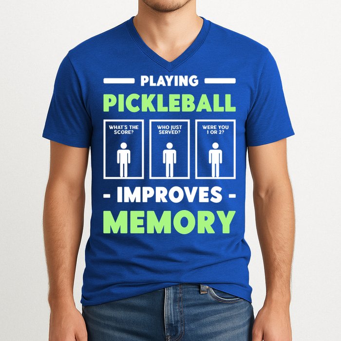 Playing Pickleball Improves Memory Dink Player Cute Gift V-Neck T-Shirt