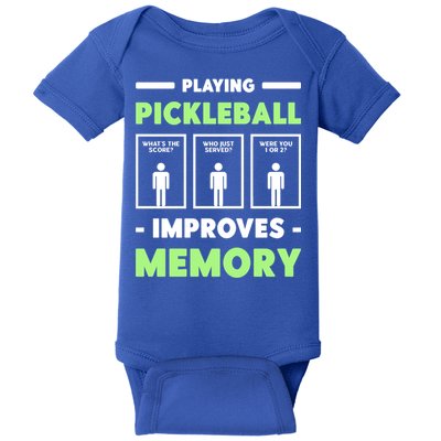 Playing Pickleball Improves Memory Dink Player Cute Gift Baby Bodysuit