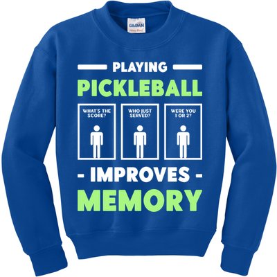 Playing Pickleball Improves Memory Dink Player Cute Gift Kids Sweatshirt