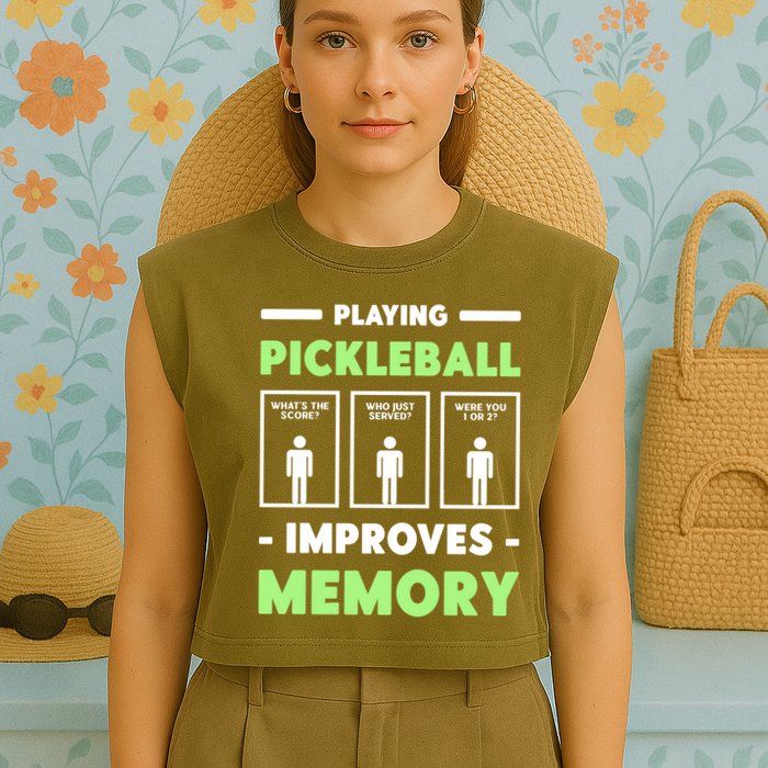 Playing Pickleball Improves Memory Dink Player Cute Gift Garment-Dyed Women's Muscle Tee