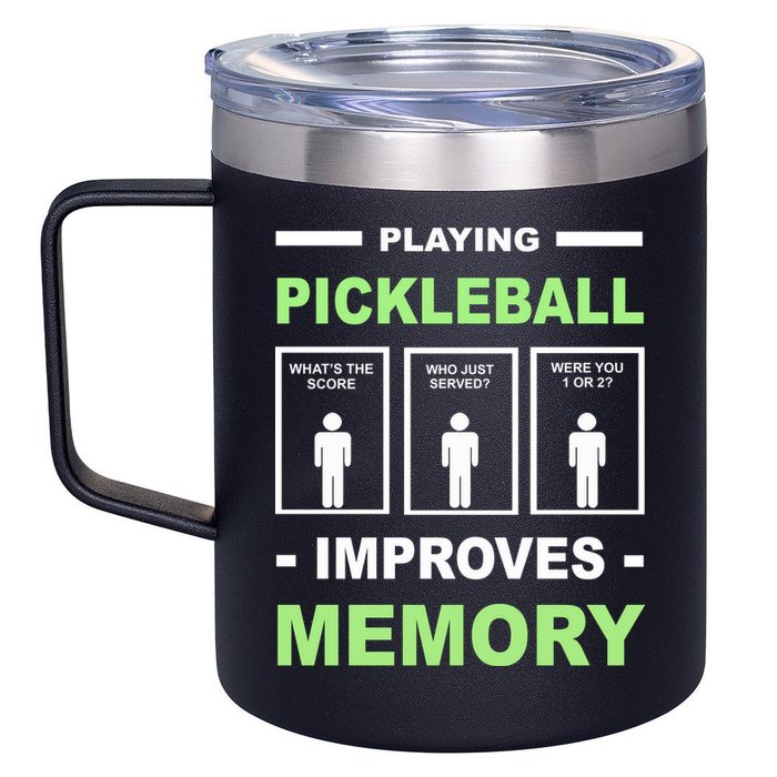 Playing Pickleball Improves Memory Dink Player 12oz Stainless Steel Coffee Mug