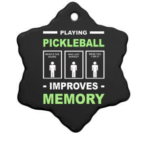 Playing Pickleball Improves Memory Dink Player Ceramic Star Ornament