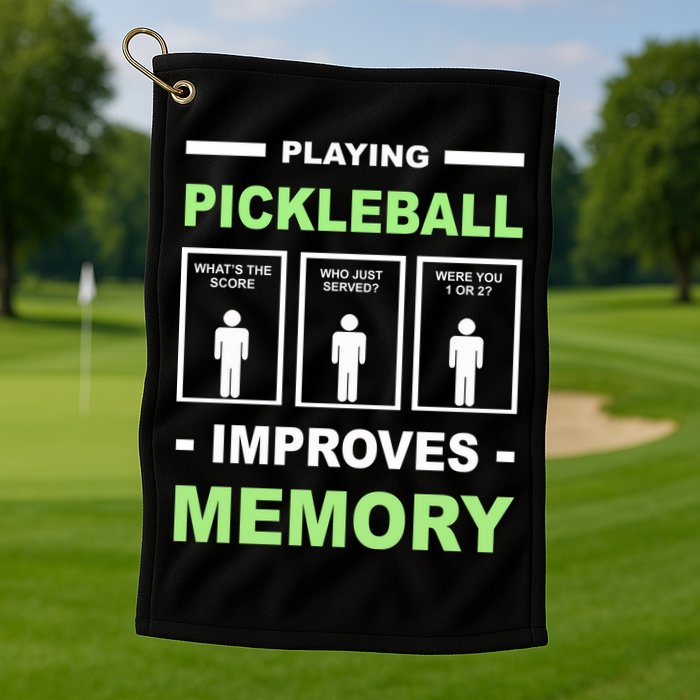Playing Pickleball Improves Memory Dink Player Golf Towel