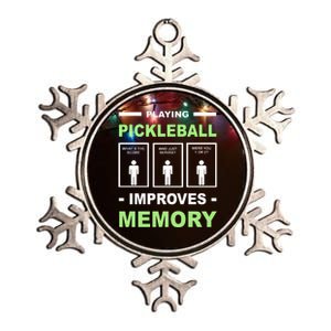 Playing Pickleball Improves Memory Dink Player Metallic Star Ornament