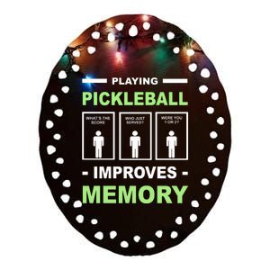 Playing Pickleball Improves Memory Dink Player Ceramic Oval Ornament