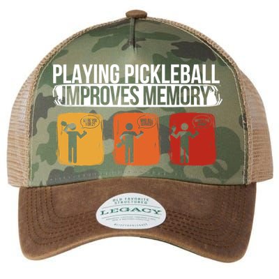 Playing Pickleball Improves Memory Pickleball Player Cute Gift Legacy Tie Dye Trucker Hat