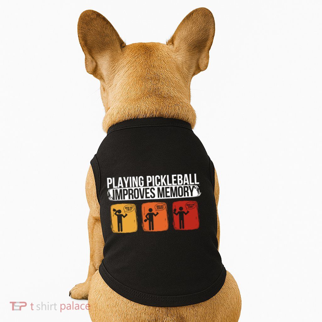 Playing Pickleball Improves Memory Pickleball Player Cute Gift Doggie Tank