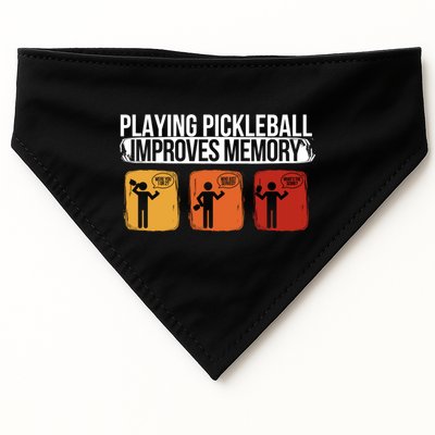 Playing Pickleball Improves Memory Pickleball Player Cute Gift USA-Made Doggie Bandana