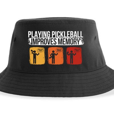Playing Pickleball Improves Memory Pickleball Player Cute Gift Sustainable Bucket Hat