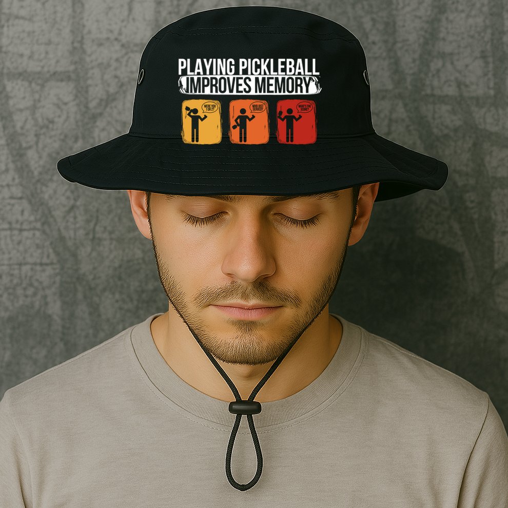 Playing Pickleball Improves Memory Pickleball Player Cute Gift Bucket Hat