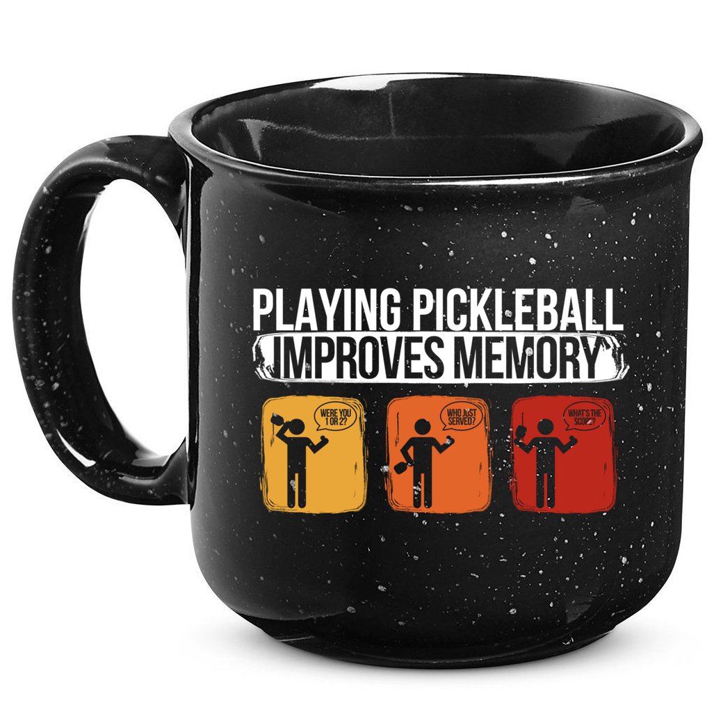 Playing Pickleball Improves Memory Pickleball Player Cute Gift 15oz Campfire Ceramic Mug