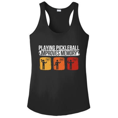 Playing Pickleball Improves Memory Pickleball Player Cute Gift Ladies PosiCharge Competitor Racerback Tank