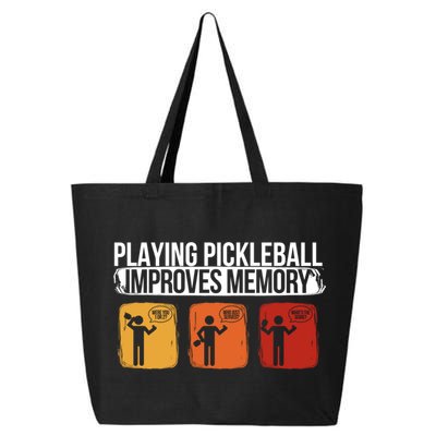 Playing Pickleball Improves Memory Pickleball Player Cute Gift 25L Jumbo Tote