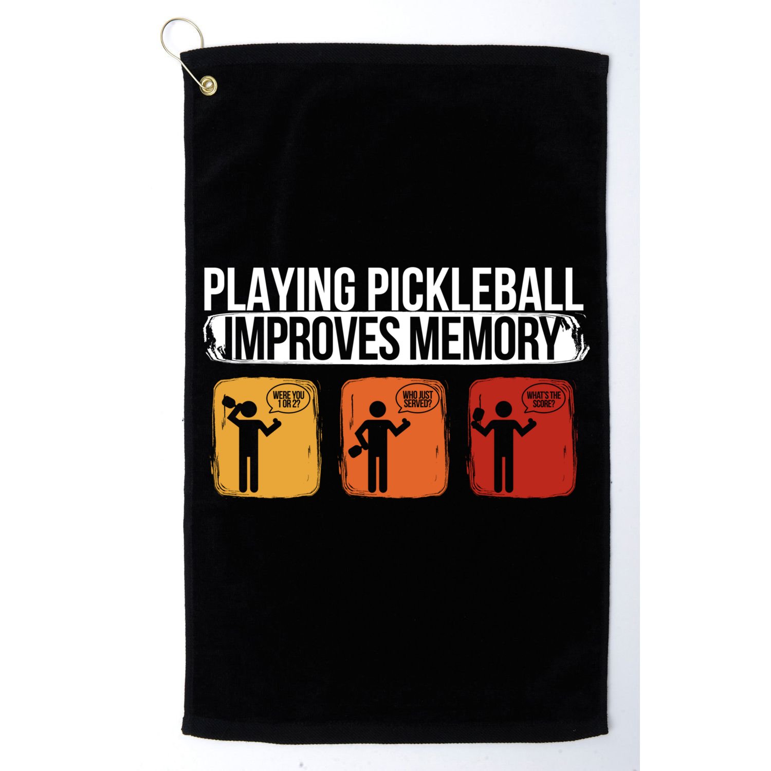 Playing Pickleball Improves Memory Pickleball Player Cute Gift Golf Towel