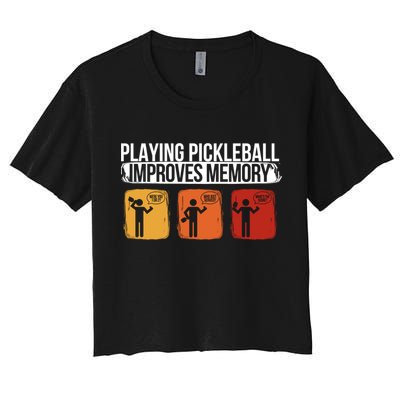 Playing Pickleball Improves Memory Pickleball Player Cute Gift Crop Top