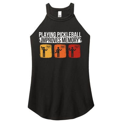 Playing Pickleball Improves Memory Pickleball Player Cute Gift Women's Perfect Tri Rocker Tank