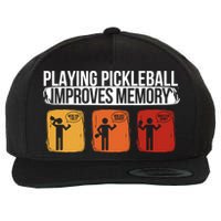 Playing Pickleball Improves Memory Pickleball Player Cute Gift Wool Snapback Cap