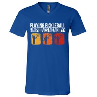 Playing Pickleball Improves Memory Pickleball Player Cute Gift V-Neck T-Shirt