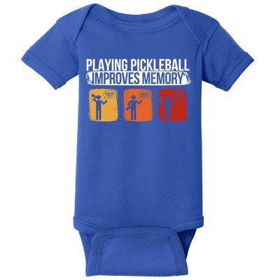 Playing Pickleball Improves Memory Pickleball Player Cute Gift Baby Bodysuit